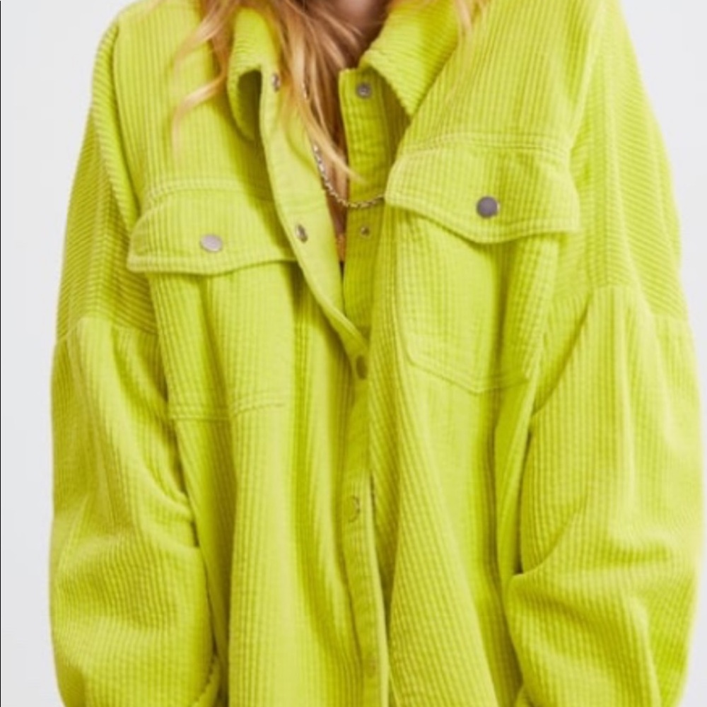 Zara Oversized Corduroy Neon Overshirt